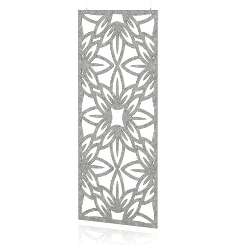 Sch! Acoustic Hanging Wall Panel - Flower - Pebble Light Grey
