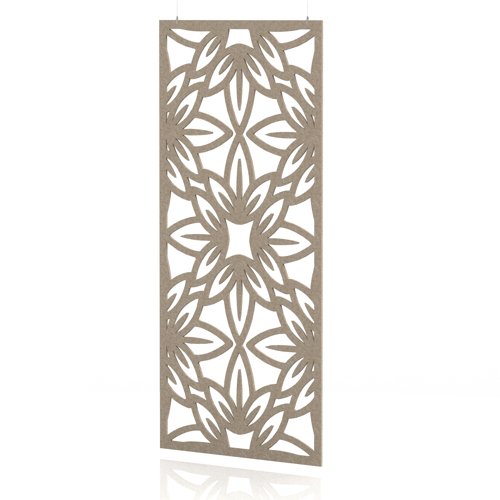 Sch! Acoustic Hanging Wall Panel - Flower - Oatmeal Beige