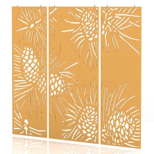 Sch! Acoustic Hanging Wall Panel - Pine (3 panels) - Buttercup Yellow