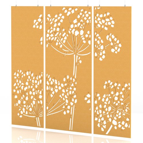 Sch! Acoustic Hanging Wall Panel - Wildflower (3 panels) - Buttercup Yellow