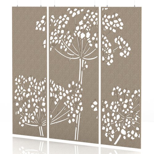 Sch! Acoustic Hanging Wall Panel - Wildflower (3 panels) - Oatmeal Beige