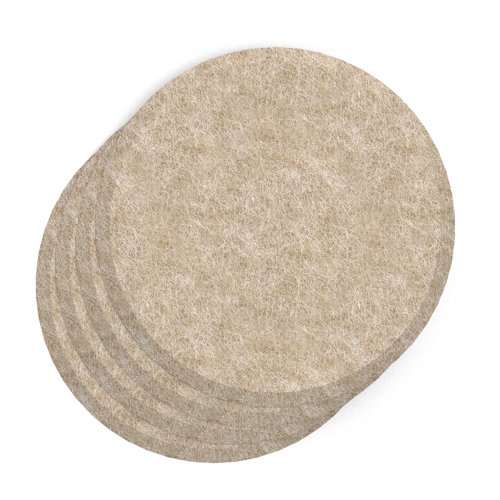 Sch! Acoustic Wall Tile - Set of 4 - Bevelled Edge - Circle - Oatmeal Beige