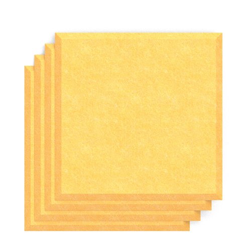 Sch! Acoustic Wall Tile - Set of 4 - Bevelled Edge - Square - Buttercup Yellow
