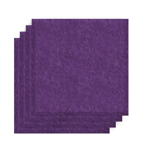 Sch! Acoustic Wall Tile - Set of 4 - Bevelled Edge - Square - Plum Purple
