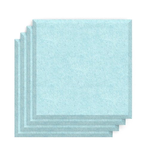 Sch! Acoustic Wall Tile - Set of 4 - Bevelled Edge - Square - Sky Light Blue