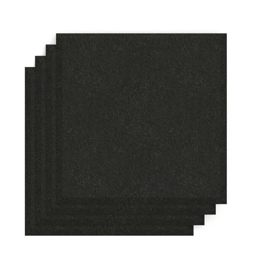 Sch! Acoustic Wall Tile - Set of 4 - Bevelled Edge - Square - Raven Black