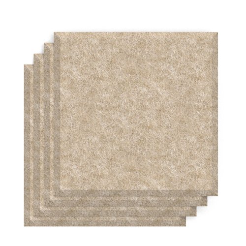 Sch! Acoustic Wall Tile - Set of 4 - Bevelled Edge - Square - Oatmeal Beige