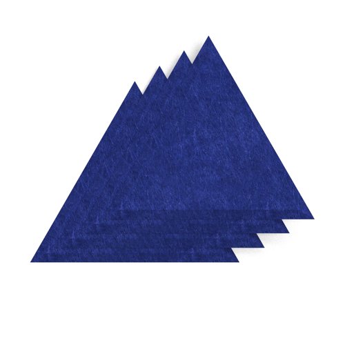 Sch! Acoustic Wall Tile - Set of 4 - Bevelled Edge - Triangle - Cobalt Blue