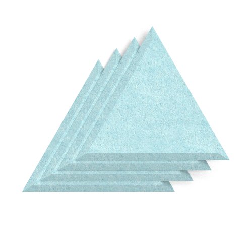 Sch! Acoustic Wall Tile - Set of 4 - Bevelled Edge - Triangle - Sky Light Blue
