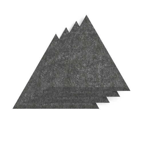 Sch! Acoustic Wall Tile - Set of 4 - Bevelled Edge - Triangle - Graphite Charcoal