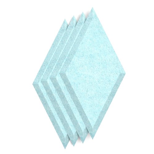 Sch! Acoustic Wall Tile - Set of 4 - Bevelled Edge - Diamond - Sky Light Blue