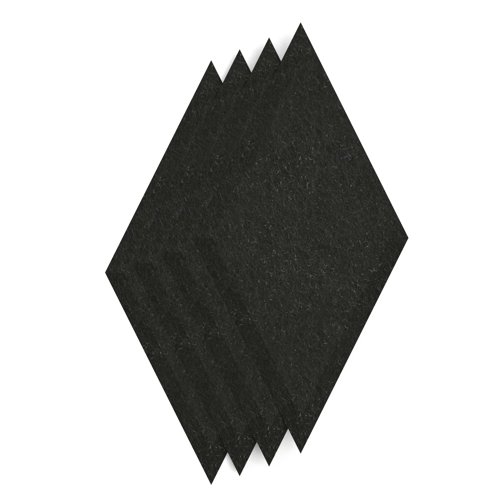 Sch! Acoustic Wall Tile - Set of 4 - Bevelled Edge - Diamond - Raven Black