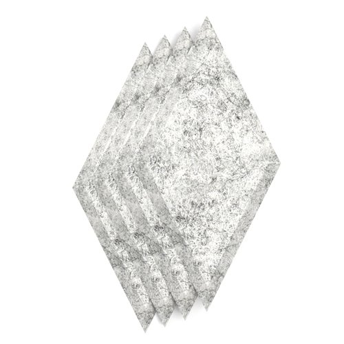 Sch! Acoustic Wall Tile - Set of 4 - Bevelled Edge - Diamond - Pebble Light Grey