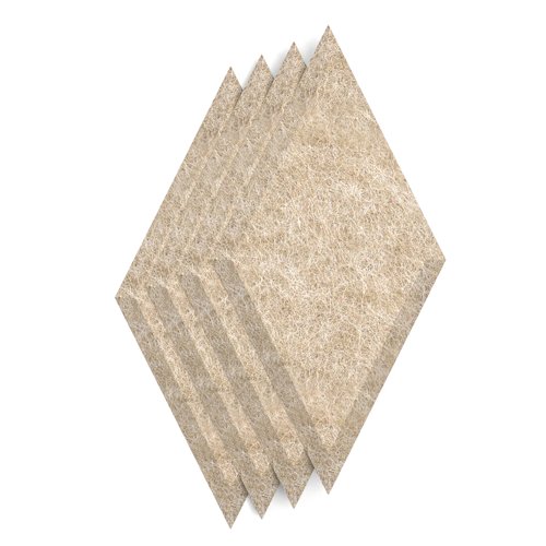 Sch! Acoustic Wall Tile - Set of 4 - Bevelled Edge - Diamond - Oatmeal Beige