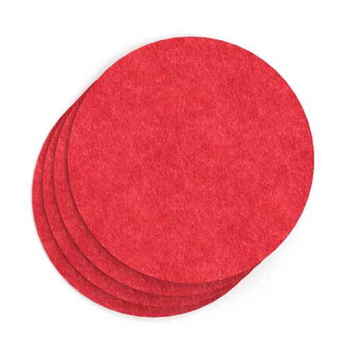 Sch! Acoustic Wall Tile - Set of 4 - Square Edge - Circle - Poppy Red