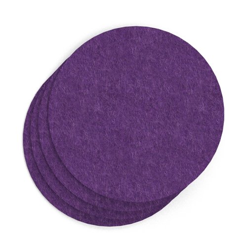 Sch! Acoustic Wall Tile - Set of 4 - Square Edge - Circle - Plum Purple
