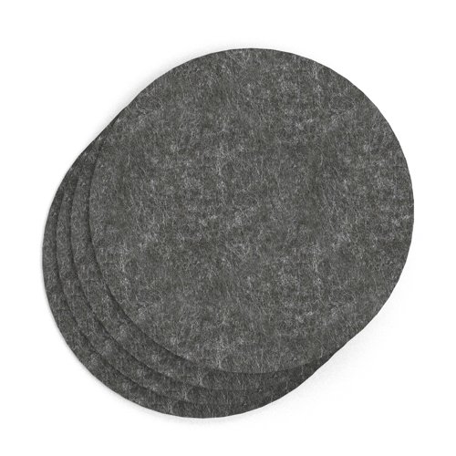 Sch! Acoustic Wall Tile - Set of 4 - Square Edge - Circle - Graphite Charcoal