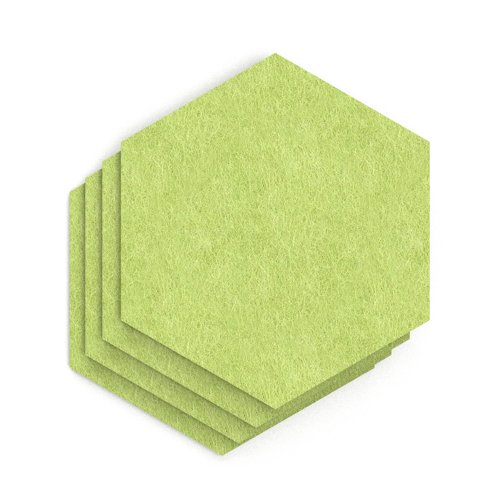 Sch! Acoustic Wall Tile - Set of 4 - Square Edge - Hexagon - Lime Green