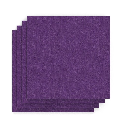 Sch! Acoustic Wall Tile - Set of 4 - Square Edge - Square - Plum Purple