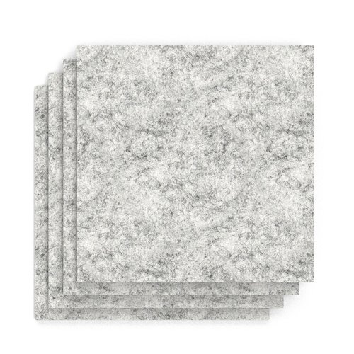Sch! Acoustic Wall Tile - Set of 4 - Square Edge - Square - Pebble Light Grey