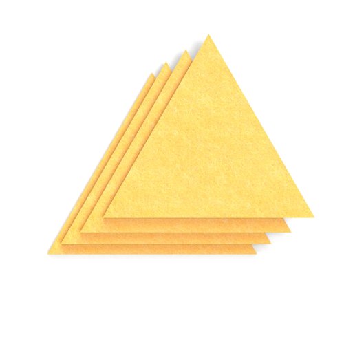 Sch! Acoustic Wall Tile - Set of 4 - Square Edge - Triangle - Buttercup Yellow