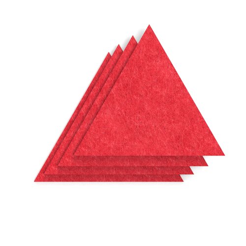 Sch! Acoustic Wall Tile - Set of 4 - Square Edge - Triangle - Poppy Red