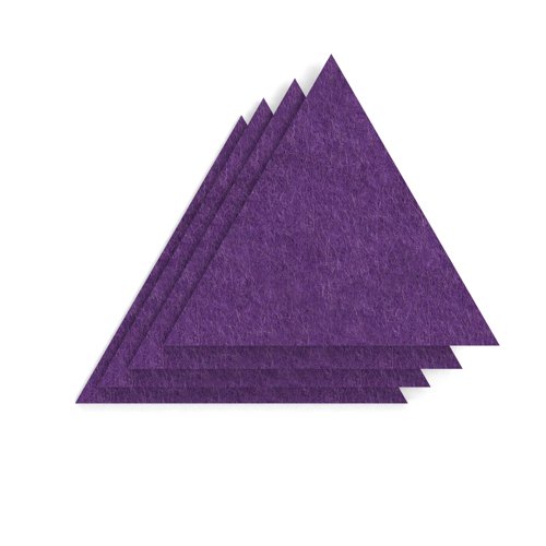 Sch! Acoustic Wall Tile - Set of 4 - Square Edge - Triangle - Plum Purple