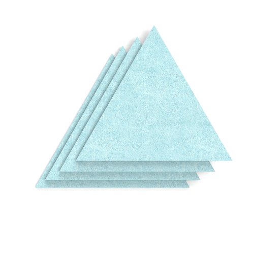 Sch! Acoustic Wall Tile - Set of 4 - Square Edge - Triangle - Sky Light Blue