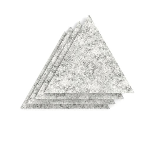 Sch! Acoustic Wall Tile - Set of 4 - Square Edge - Triangle - Pebble Light Grey