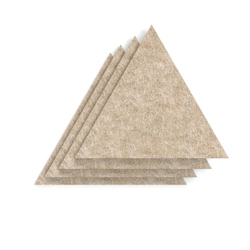 Sch! Acoustic Wall Tile - Set of 4 - Square Edge - Triangle - Oatmeal Beige