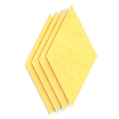 Sch! Acoustic Wall Tile - Set of 4 - Square Edge - Diamond - Buttercup Yellow