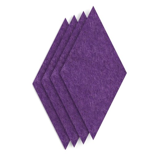 Sch! Acoustic Wall Tile - Set of 4 - Square Edge - Diamond - Plum Purple