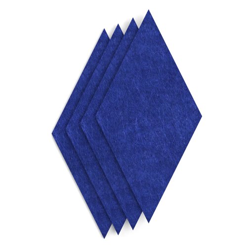 Sch! Acoustic Wall Tile - Set of 4 - Square Edge - Diamond - Cobalt Blue