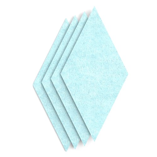 Sch! Acoustic Wall Tile - Set of 4 - Square Edge - Diamond - Sky Light Blue