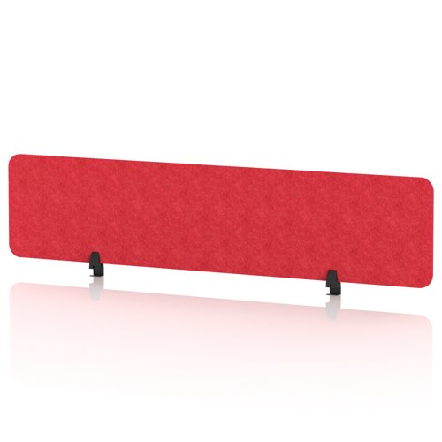 Sch! Acoustic Desktop Screen - Rectangle - 1800 x 400mm - Poppy Red
