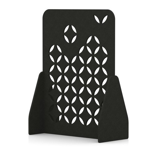 Sch! Acoustic Floor Standing Screen - Petal - Raven Black - 1600mm