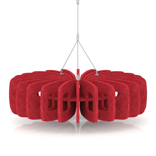 Sch! Acoustic Ceiling Baffles - Shade - Type B - 600mm Wide x 150mm High - Poppy Red