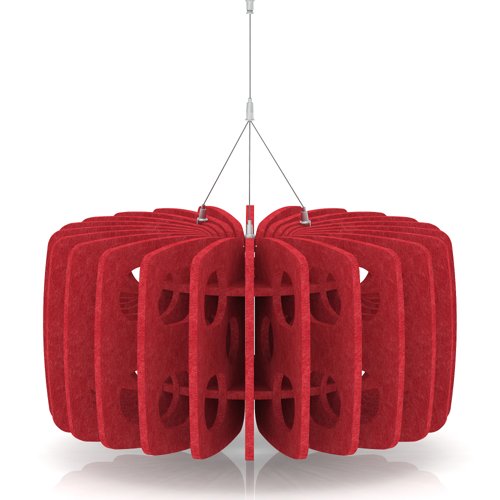 Sch! Acoustic Ceiling Baffles - Shade - Type B - 600mm Wide x 300mm High - Poppy Red