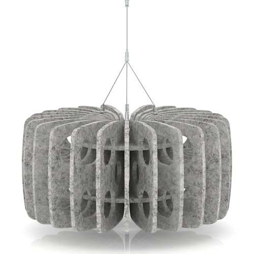 Sch! Acoustic Ceiling Baffles - Shade - Type B - 600mm Wide x 300mm High - Pebble Light Grey