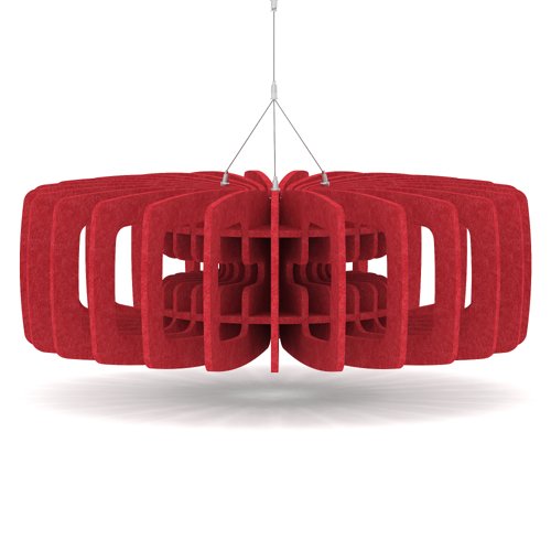 Sch! Acoustic Ceiling Baffles - Shade - Type C - 900mm Wide x 300mm High - Poppy Red