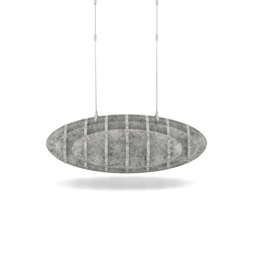 Sch! Acoustic Ceiling Baffles - Hatch - Type D - 700 x 700mm Wide x 250mm High - Pebble Light Grey