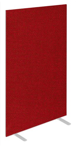 Impulse Plus Oblong 1800/600 Floor Free Standing Screen Burgundy Fabric Light Grey Edges