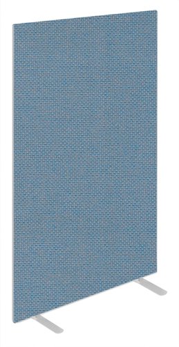 Impulse Plus Oblong 1800/600 Floor Free Standing Screen Sky Blue Fabric Light Grey Edges