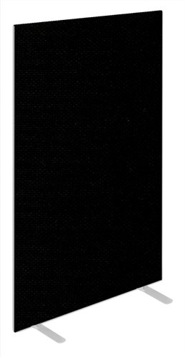 Impulse Plus Oblong 1800/800 Floor Free Standing Screen Black Fabric Light Grey Edges (Made-to-order 10 working day lead time)