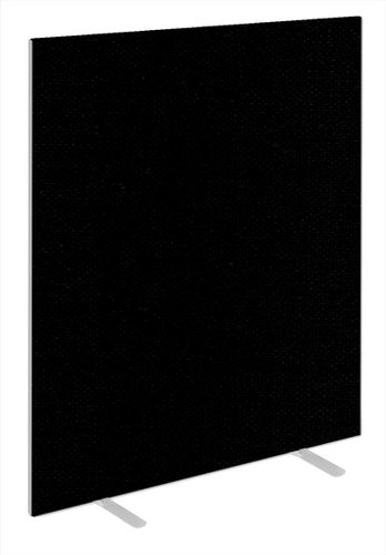 Impulse Plus Oblong 1800/1400 Floor Free Standing Screen Black Fabric Light Grey Edges Dynamic