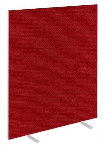 Impulse Plus Oblong 1800/1400 Floor Free Standing Screen Burgundy Fabric Light Grey Edges SCR10255