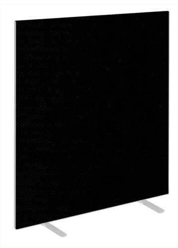 Impulse Plus Oblong 1650/1000 Floor Free Standing Screen Black Fabric Light Grey Edges