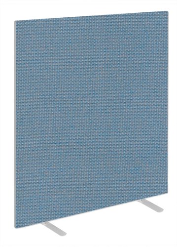 Impulse Plus Oblong 1650/1000 Floor Free Standing Screen Sky Blue Fabric Light Grey Edges