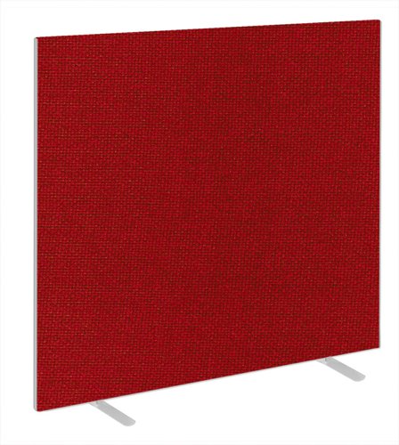 Impulse Plus Oblong 1650/1500 Floor Free Standing Screen Burgundy Fabric Light Grey Edges