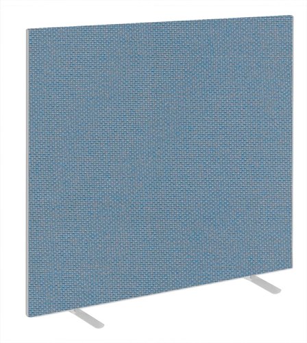 Impulse Plus Oblong 1650/1500 Floor Free Standing Screen Sky Blue Fabric Light Grey Edges